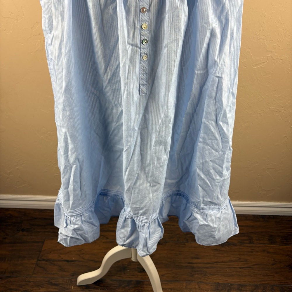 Eileen West Blue Nightgown Nightie Chemise Embroidered Ribbon Women’s size large - Picture 3 of 11